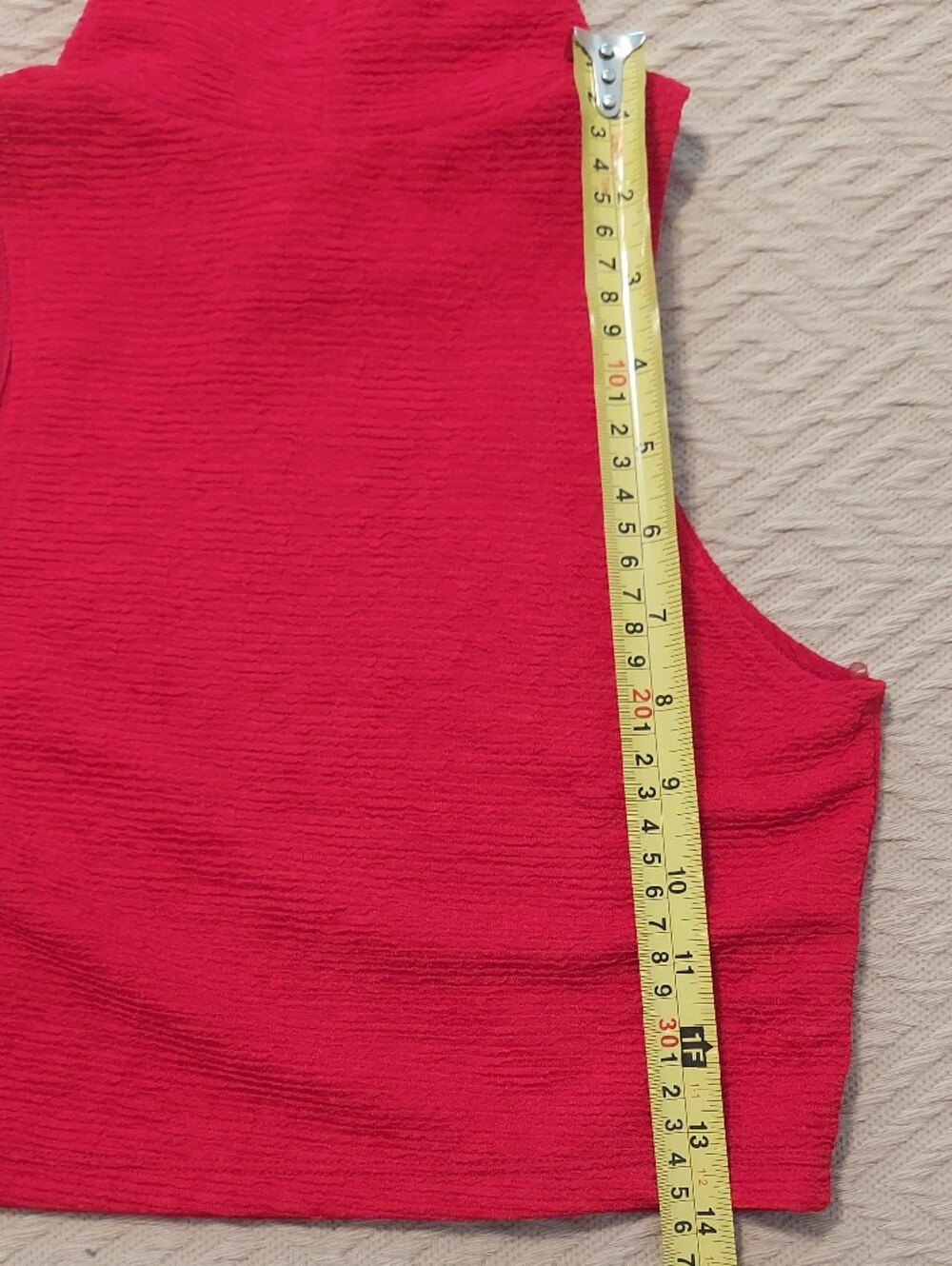 Monaco Red Sleeveless Turtleneck Crop Top Size S - Picture 4 of 5